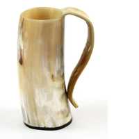 Chope à bière américaine de luxe en corne naturelle polie, faite à la main, écologique, en matériaux organiques, résistante à la chaleur, anti-fuite et sans danger pour les aliments