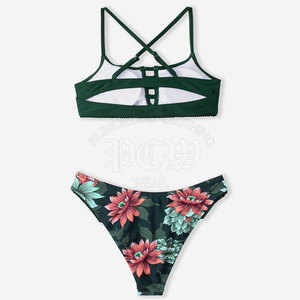 Conjunto de Bikini de Dos Piezas para Mujer, Traje de Baño de Cintura Alta con Diseño Personalizado en la Parte Delantera, Spandex/Poliéster, Ropa de Playa Moderna para Vacaciones de Verano - Product Image 5