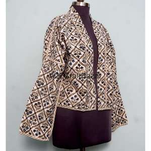 Vintage Indian Kantha Handmade 100% Pure Cotton <b>Jacket</b> Comfortable And Breathable <b>Jackets</b> For Womens And <b>Girls</b> - Product Image 4
