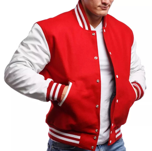Custom logo Plus Size Drop Private Label Mens Stripes Baseball Varsity Jacket - Product Image 3