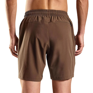 กางเกงขาสั้นกีฬาผู้ชายราคาโรงงาน แห้งเร็ว สำหรับวิ่งและออกกำลังกาย ผ้าโพลีเอสเตอร์ มีกระเป๋าซิป รับสกรีนโลโก้ ขายส่ง - Product Image 4