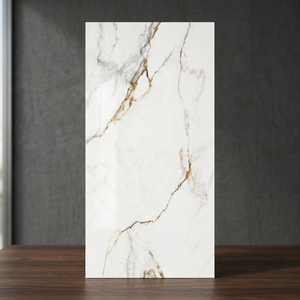 Apolo blanc 1600x3200 dalle de porcelaine haute brillance corps paysage chinois peinture pierre frittée dessus de table salle de bain vanité - Product Image 2