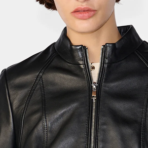 Veste en cuir d'agneau véritable pour femmes, respirante, écologique, veste varsity d'hiver, nouvelle collection, prix de gros avantageux - Product Image 6