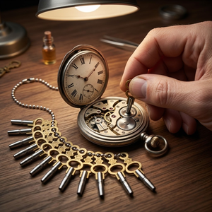 Juego de Llaves para Relojes de Bolsillo Vintage |   14 Tamaños 00-12 Compatibilidad Universal |   Herramienta de Reparación de Latón y Acero para Kits de Relojes Antiguos - Product Image 2