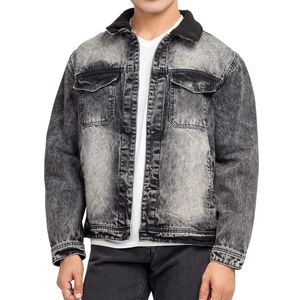 แจ็คเก็ตยีนส์สำหรับผู้ชายผู้หญิงผ้าเดนิมมีกระเป๋าด้านหน้าแฟชั่นโอเวอร์ไซส์ลำลองมีสไตล์กลางแจ้งแจ็คเก็ตยีนส์ออกแบบได้ตามต้องการ - Product Image 6