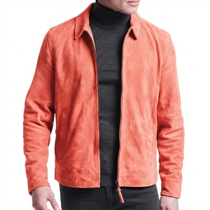 Veste en daim marron décontractée pour homme, fermeture éclair intégrale, manches longues, veste d'extérieur pour la mode et le quotidien - Product Image 5