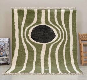 Alfombra sencilla y ligera de lujo, tapete de lana marroquí anudado a mano - Product Image 3