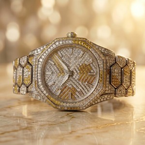 Reloj de Lujo con Diamantes y Bisel Decorado, Movimiento de Cuarzo, para Hombre y Mujer, Uso Diario, para Exportación - Product Image 5