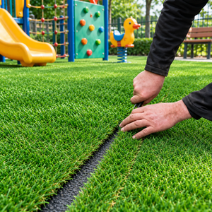 หญ้าเทียมคุณภาพสูง LG-4018 ขนาด 40 มม. สีเขียวธรรมชาติ PE 2x25 ม. 10000 Dtex สำหรับจัดสวนภายนอกอาคาร - Product Image 1