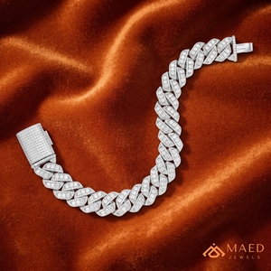 สร้อยข้อมือเงินแท้ 925 แบบ Cuban Link ประดับเพชรโมอิสซาไนต์ สไตล์ฮิปฮอปสุดหรู ดูเหมือนเพชรแท้ ของขวัญเครื่องประดับแฟชั่นสุดฮิต - Product Image 2