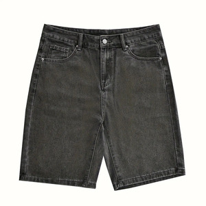 Hip Hop Baggy Fit Short Length Denim Shorts Men Straight Leg Washed Solid Casual 100% Cotton Eco-Friendly Breathable - Product Image 6