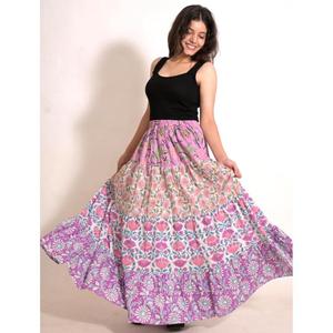 Handmade Cotton Patchwork <b>Skirt</b> Printed <b>Long</b> Maxi <b>Skirt</b> Boho Ethnic Women's Clothing - Product Image 3