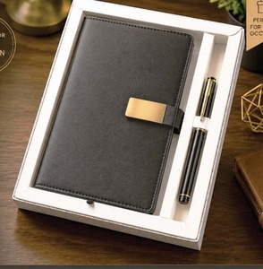 ชุดของขวัญสมุดบันทึกและปากกาหนังสีดำสุดหรู ชุดสมุดบันทึกธุรกิจ - Product Image 5