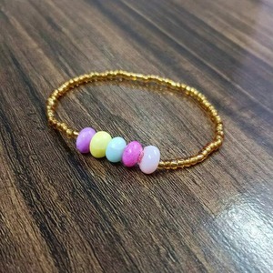 Pulsera elástica de cuentas lisas de ópalo natural, pulsera ajustable de piedras preciosas de ópalo, joyería para mujer, venta al por mayor - Product Image 3