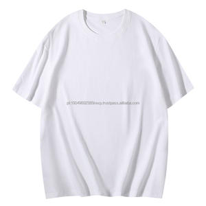 OEM Custom Logo Embroidery Printed Design Men's 180g Cotton Neck <b>T</b>-<b>shirt</b> Solid Color Short & Loose Half Sleeve Knitted Fabric - Product Image 4