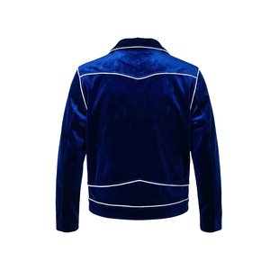 Fashion <b>Men's</b> Winter <b>Velvet</b> Stand Collar Front Logo High Street Style Customized Color Casual <b>Jackets</b> - Product Image 2