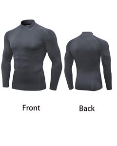 Men MMA Rash Guard Compression Shirt Turtle Neck <b>Long</b> <b>Sleeve</b> Athletic <b>Base</b> <b>Layer</b> Rash Guard For Gym Training Running Cycling Top - Product Image 3