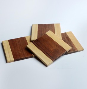 Decorative Durable Acacia/Mango <b>Wood</b> <b>Square</b> Coaster Natural Texture Contemporary Luxury Design Eco-Friendly Customizable Size - Product Image 3