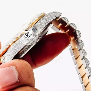 Montre de luxe Mossinate de qualité supérieure en acier inoxydable avec cristal saphir, mouvement à quartz ETA, résistante à l'eau 3 BAR, avec diamants - Product Image 2