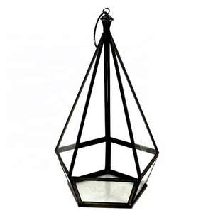 Farol cuadrado negro con revestimiento para la sala de estar del hogar y la mesa de boda, iluminación decorativa de suelo, farol de metal. - Product Image 6