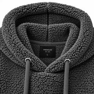 Sweat-shirt à capuche en molleton gris foncé pour homme, coupe ample, décontracté, pour l'hiver, avec poche, anti-boulochage, par KALEEM QUALITY WEAR - Product Image 3