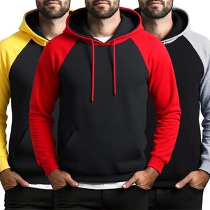Sweat-shirt à capuche bordeaux pour homme, coupe ample, couleur unie, décontracté, pour l'hiver, en molleton tricoté, polyester/coton écologique, avec poche - Product Image 1