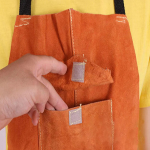 Premium Quality Heavy-Duty Abrasion-Resistant Construction Welding <b>Apron</b> Cowhide Split <b>Leather</b> Cotton Sleeveless Workwear - Product Image 3