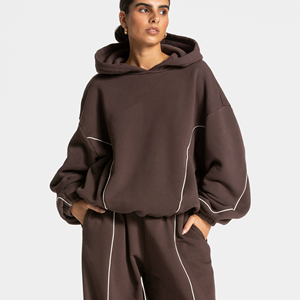 Sweat-shirts et sweats à capuche de haute qualité à col en V profond, pour l'hiver, pour l'extérieur, à manches longues, thermiques, athlétiques, pour femmes - Product Image 3