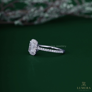 1.41CT Designer <b>Cushion</b> Cut Lab Grown Diamond <b>Wedding</b> <b>Ring</b> Solitaire Halo Pave Setting for Women - Product Image 2