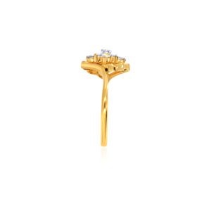 Anillo de oro de 18 quilates brillante con diamantes redondos de 0,60 quilates, diseño de racimo abstracto, joyería deslumbrante para mujer, regalo del día de San Valentín - Product Image 4