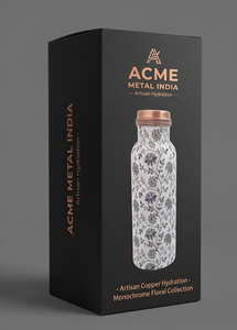 Elegant Floral Design Copper Water Bottle Reusable With Natural Wellness For Travel Hiking Gym Yoga And gifts - Product Image 6