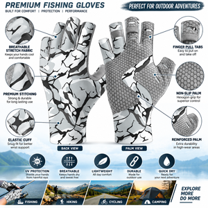 Gants de pêche en polyester et élasthanne à prix de gros, antidérapants, pour l'hiver, protection antidérapante, gants de pêche résistants à l'usure - Product Image 4