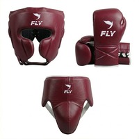 Équipement personnalisé FLY, ensemble de gants de boxe sur mesure, réglables, en cuir de vache véritable, équipement de combat pour Muay Thai