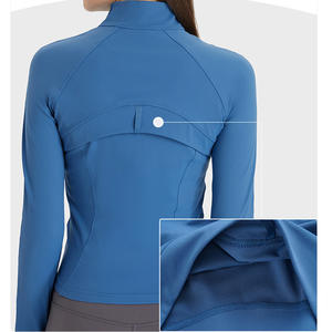 Ropa Deportiva para Mujer, Camiseta de Yoga sin Costuras de Color Sólido, Manga Larga, Top Corto para Entrenamiento, Secado Rápido, Transpirable, Conjuntos de Yoga - Product Image 5