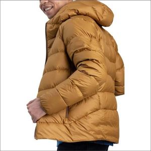 OEM Men's <b>Hooded</b> Puffer Jacket Solid Color Down Filled Windproof Zipper Closure Casual Winter <b>Coat</b> Regular Fit Polyester Shell - Product Image 2