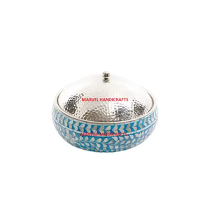 Ensemble de casseroles en nacre pour le Ramadan et l'Aïd |   Réchaud alimentaire en acier inoxydable |   Bols de service isothermes |   Vaisselle artisanale - Product Image 2