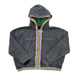 Sudadera con Capucha Triple, Estilo Cuadrado, Lavado Ácido, Personalizada, para Hombre - Product Image 6