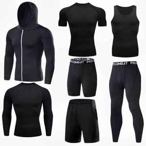 Vêtements de sport GYM Taille EU/US Logo personnalisé Polyester Plusieurs couleurs Ensemble de 7 pièces Vêtements de compression pour la gym Vêtements de fitness pour hommes - Product Image 2