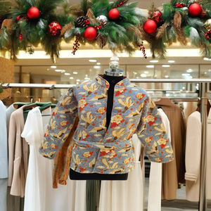 Veste courte matelassée pour femme en coton biologique 100%, imprimé ethnique, faite à la main, vêtements de plage, respirante, écologique, rapide, automne/hiver - Product Image 3