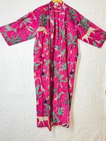 Robe kimono légère en coton imprimé jungle pour femme, peignoir floral, tenue de plage estivale