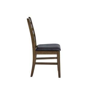 Set Damica di 2 Sedie da Pranzo Laterali in Pelle Sintetica Marrone e Noce - Product Image 6