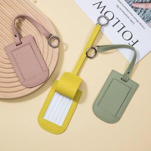 Étiquette de bagage en cuir PU avec boucle réglable, fente de confidentialité, pour valise, cadeau promotionnel d'entreprise - Product Image 2