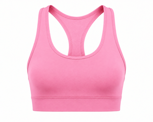 Women's Pink <b>Racerback</b> Sports <b>Bra</b> Scoop Neck Breathable Seamless Spandex Polyester High Support Yoga Activewear Gradient Front - Product Image 1