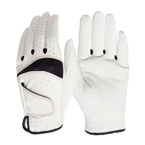 Guantes de Golf de Cuero al por Mayor con Logotipo Personalizado para Hombre y Mujer, Mano Izquierda y Derecha, Duraderos, Negros y Blancos, de Cuero Genuino Premium y Transpirables - Product Image 1