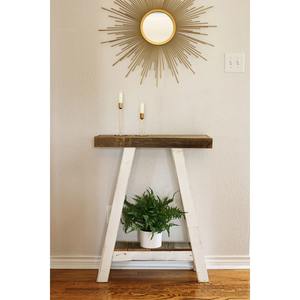 Escritorio Moderno de Hierro con Espejo para Pasillo, Convertible, con Almacenamiento, Diseño Compacto, Estilo Reciclado, para Sala de Estar, Entrada, Hotel - Product Image 1