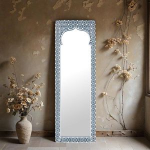Miroir mural hexagonal en métal fait main avec incrustations de os, cadeau de mariage ou décoration intérieure pour salon et chambre à coucher - Product Image 3