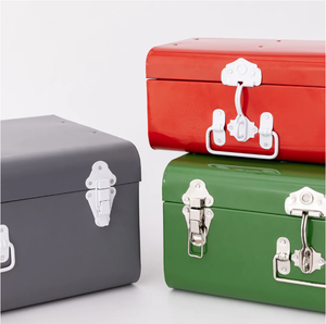 Modern Metal <b>Storage</b> Trunk Box Decorative Organizer Chest for Home Hotel Living Room Office Table Decor - Product Image 6