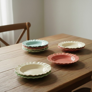 Platos de Cerámica Ecológicos Aptos para Lavavajillas, Diseño de Dibujos Animados, Hechos a Mano y Duraderos, Forma Redonda - Product Image 4