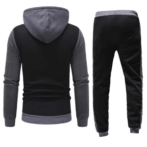 Conjunto Deportivo de 2 Piezas para Hombre, Chaqueta con Capucha y Forro Polar Grueso, Cierre Completo, Informal, Cálido, para Gimnasio - Product Image 2
