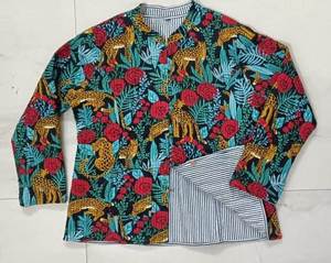 Chaqueta Reversible Acolchada de Algodón con Estampado a Mano, Ropa Exterior de Boutique para Mujer, Exportación Sostenible, Venta al Por Mayor de Fábrica - Product Image 1